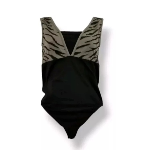 Wolford Animal Print Bodysuit Black Large‎ - Picture 1 of 7